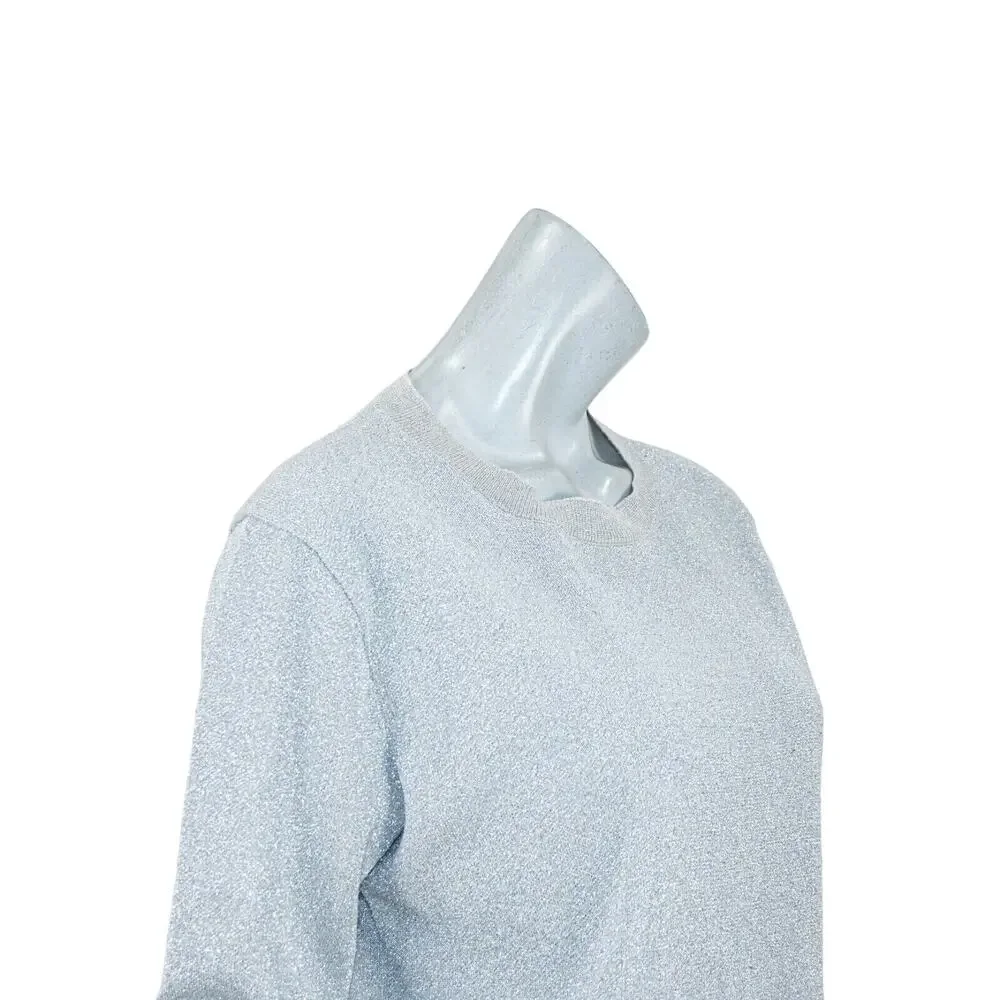 J.Crew Collection Metallic sparkle Crew Pullover gray size Small